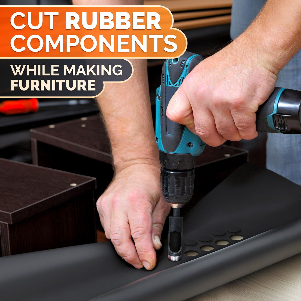 Leather Hole Punch Tool Set - 6 Pcs Drill Bits 3/16" 1/4" 5/16" 3/8" 7/16" 1/2" - High-Precision Leather Punch Tool for Belts, Fabric, and Crafts - Durable Carbon Steel, Sharp and Efficient LIBERHAUS