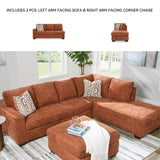 Signature Design by Ashley Aviemore Casual L-Shaped 2-Piece Sectional with Chaise for Living Room, Orange Signature Design by Ashley