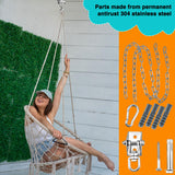 Restroma 2 Set Heavy Duty Swing Hangers Chain Kit 1200 LB Capacity Hammock Hanging Hooks with 2 Pcs Swing Chain 360° Swivel Stainless Steel Hook for Indoor Outdoor Playground Hanging Hammock Chair Restroma