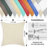 INFRANGE 10' x 15' Rectangle Sun Shade Sails Canopy UV Block for Patio Deck Pergola Yard Lawn Outdoor Activities (Beige) INFRANGE