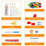 Inscraft 403 Pack Embroidery Floss Set, 250 Colors Cross Stitch Friendship Bracelet Thread with 153 Pcs Cross Stitch Tool, 4-Tier Transparent Box for Storage INSCRAFT