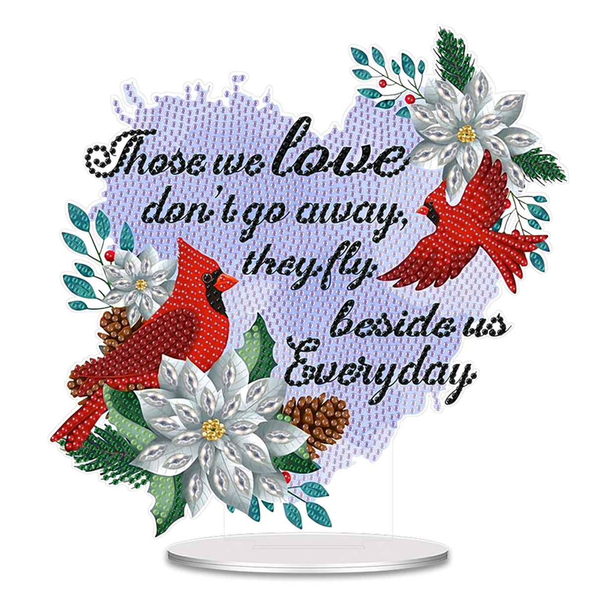 ARTopet DIY Diamond Art Painting Desktop Ornaments Christmas Diamond Art Tabletop Ornaments Single Sided Diamond Design for Home Decor-Cardinal Text ARTopet