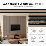 Wood Slat Acoustic Panels, 106" x 12.6" Each Soundpoof Wooden Slat Wall Panel - Walnut, 2 Pack SMARTSTANDARD