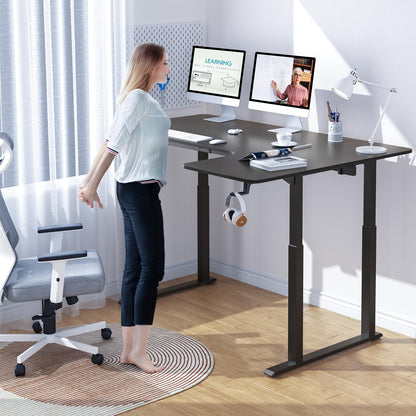 Dripex Standing Desk, 63"/ 71" L Shaped Desk Adjustable Height, Electric Corner Stand Up Desk Large Home Office Desk Computer Workstation, Dual Motor - WoodArtSupply