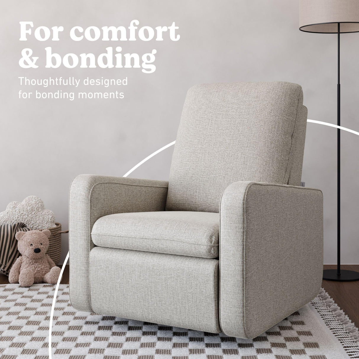 Graco Teddi Power Recliner Swivel Glider (Steel Basketweave) – Electronic Power Recline, USB-A & USB-C Charger, Premium Cushioning & Comfort Graco