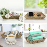 Boho Coasters for Drinks with Seagrass Basket Holder Set,12 Pcs Handmade Woven Absorbent Insulating Coasters for Coffee Table,Table Home Decor BUEDM