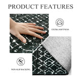 Lahome Moroccan Black Rug - 2x8 Washable Non-Skid Kitchen Floor Runner, Low-Profile, Non Slip, Geometric Print Distressed Entryway Runner for Hallways, Laundry Room, Foyer Lahome