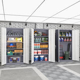 Superday Metal Storage Cabinets, 72" Storage Cabinet with Locking Door, Tall Garage Cabinet with 2 Doors and 4 Adjustable Shelves for Home Office, Classroom, Easy Assemble(White Grey) Superday