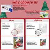 ajepon 6 Pack Paint by Numbers for Adult Kit Christmas - Christmas Adult Paint by Numbers Kits, Paint by Numbers Kit on Canvas Without Frame Oil Painting Acrylic Paints for Home Wall Decor 12X16inch ajepon