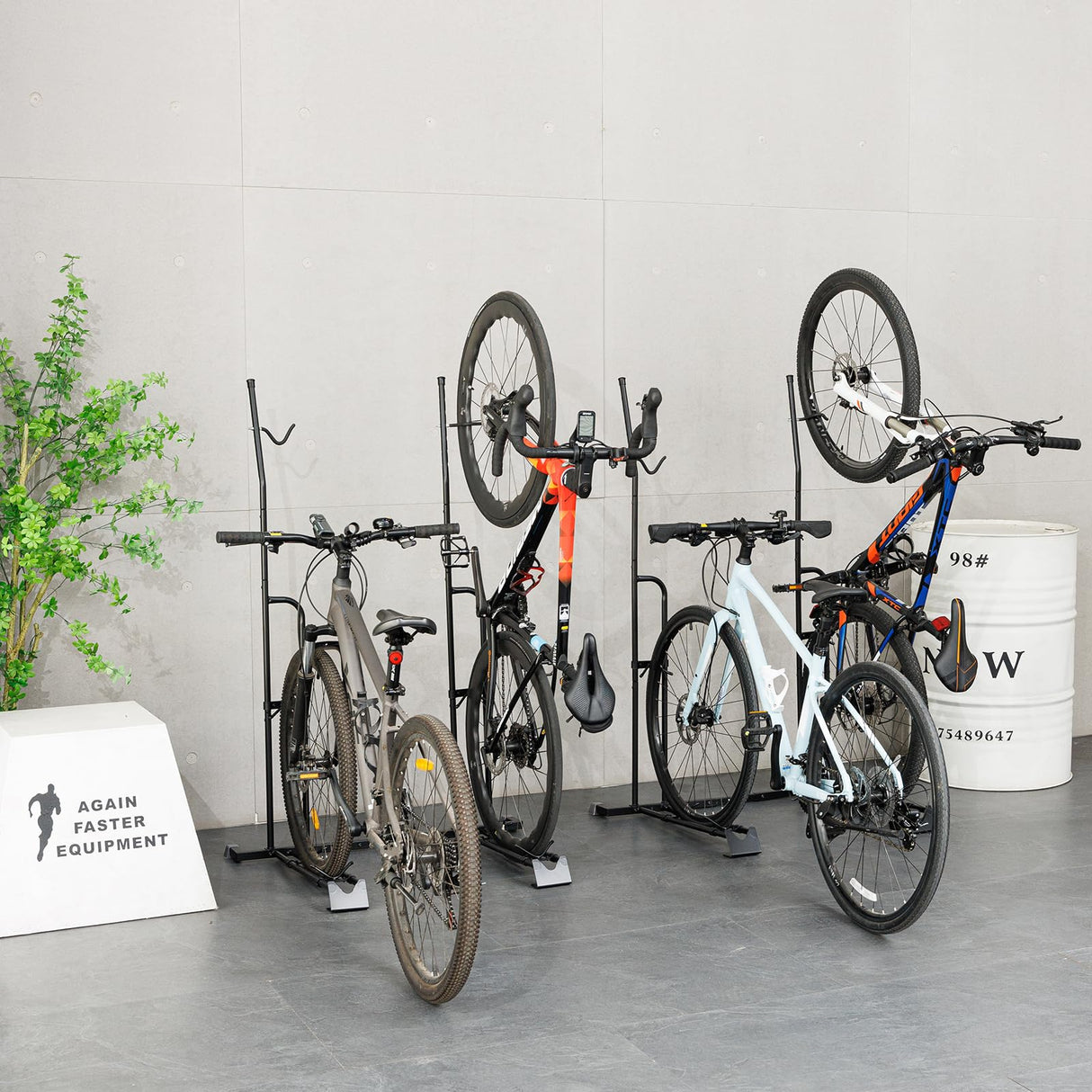 YueTong Vertical Bike Stand, 2 Bike Rack Garage, Upright and Horizontal, Indoor Bicycle Storage for Floor. YueTong