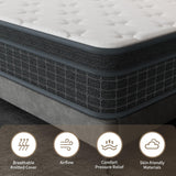 UMN Twin Mattress, 10 Inch Twin Size Mattresses in a Box, Individually Pocketed Springs, Pressure Relief, Motion Isolation, Provides Support, CertiPUR-US Certified, Medium Firm UMN