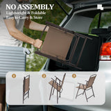 Crestlive Products Patio Folding Chairs Set of 8, Outdoor Folding Chairs with Durable Rust-Resistant Frame and Breathable Textilene Material for Outside, Brown Crestlive Products