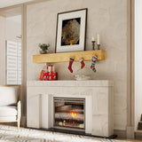 Heimlove Fireplace Mantel 48 Inch,Floating Fireplace Mantel Wood Shelf,Wall Mounted Rustic Wood Display Shelf for Home Decor,Rustic Traditional,Farmhouse Fireplace Mantel Shelves | 48"x 8"x 6"-Natural Heimlove