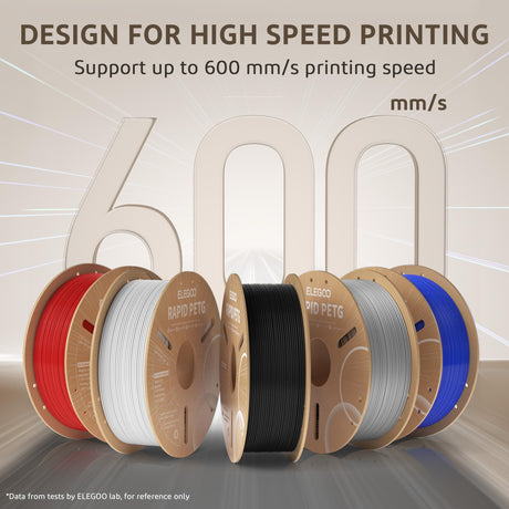 ELEGOO Rapid PETG Filament 1.75mm Black 1KG, High Speed 30-600mm/s 3D Printer Filament Dimensional Accuracy +/- 0.02 mm, 1kg Cardboard Spool(2.2lbs) Fits for Most FDM 3D Printers ELEGOO