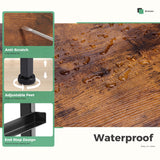 DUMOS Dresser for Bedroom with 7 Fabric Drawers, Chest Organizer Units for Clothing, Closet, Guestroom, Storage Tower with Cabinet, Metal Frame, Wooden Top, Lightweight Nursery Furniture, Brown DUMOS