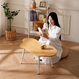 ZHUMUJIAJU Modern Coffee Table for Living Room- Small Tea Tables with Bamboo, Mid Century Modern Coffee Tables Adjustable, Wood Accent Sofa Center Table for Living Room & Office ZHUMUJIAJU