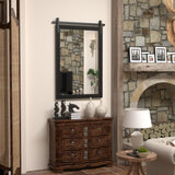 Black Farmhouse Mirror - 24x36INCH Wood Framed Square Bathroom Mirror for Vanity, Barn Door Style Wall Mounted Dresser Decor Living Room Bedroom Vertical PAIHOME