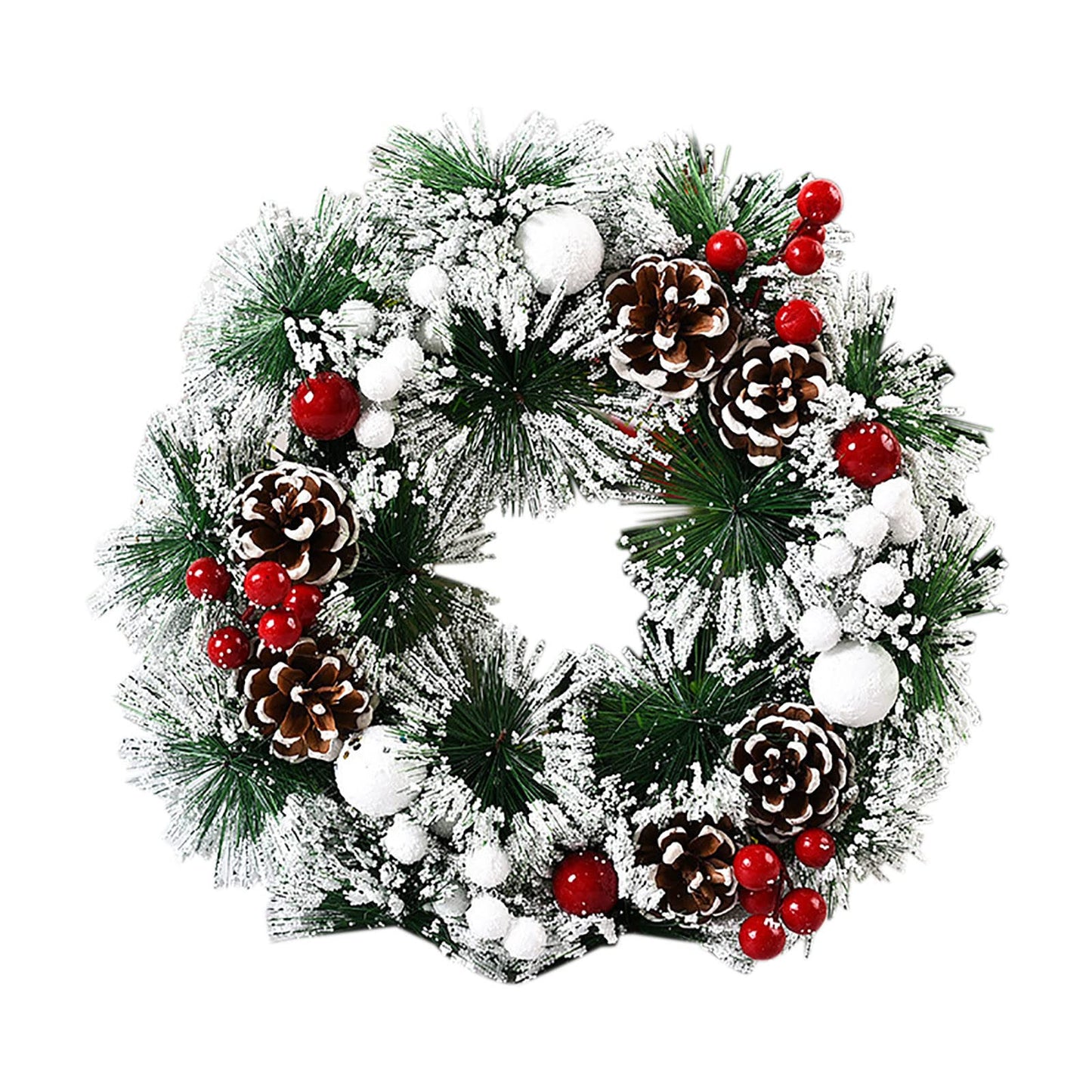 XIANGLIANG Wreath Frame 36 Inch Christmas Wreath Berry Wreath Handmade Floral Front Door Rustic Wreath Flocked with Mixed Decorations Christmas Decorations Christmas with Lights, One Size, 4ZtCtOJ6q