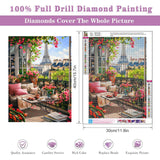 Diamond Art Kits for Adults Beginner, Eiffel Tower Landscape DIY Modern Diamond Painting Kits 5D Diamond Dots Gem Art Crafts with Tools Round Full Drill Funny Crafts for Home Wall Decor&Gift 12x16inch Fairyland JinWenn