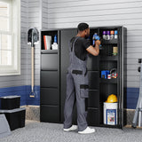 Yizosh Metal Garage Storage Cabinet with 4 Drawers, 71" Heavy Duty Tool Cabinet with Door,Tall Steel Storage Cabinet,Utility Tool Cabinet for Garage,Warehouse,Workshop Yizosh