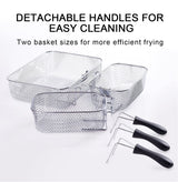 Secura 1700-Watt Stainless-Steel Triple Basket Electric Deep Fryer with Timer Free Extra Odor Filter, 4L/17-Cup,Silver Secura