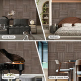 ARMURO Wood Slat Wall Panel - 4 PCS Walnut Wood Panels for Wall, Natural Wood Veneer Acoustic Slat Wood Wall Panels - Wood Slats for Wall Soundproof Wood Panels 23.6" W x 23.6" L ARMURO