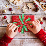 Vloso 20 Rolls 100 Yards Christmas Ribbon for Gift Wrapping,3/8 Inch Christmas Grosgrain Ribbon,Christmas Ribbon for Crafts DIY Holiday Christmas Decorations Vloso