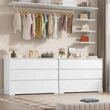 FACBOTALL Dresser for Bedroom, Modern White Dresser, Wood Chest of Drawers Nursery Dresser with Storage, 7 Drawer Double Dresser with Handle Free, Large Storage Dresser Organizer for Living Room,White FACBOTALL