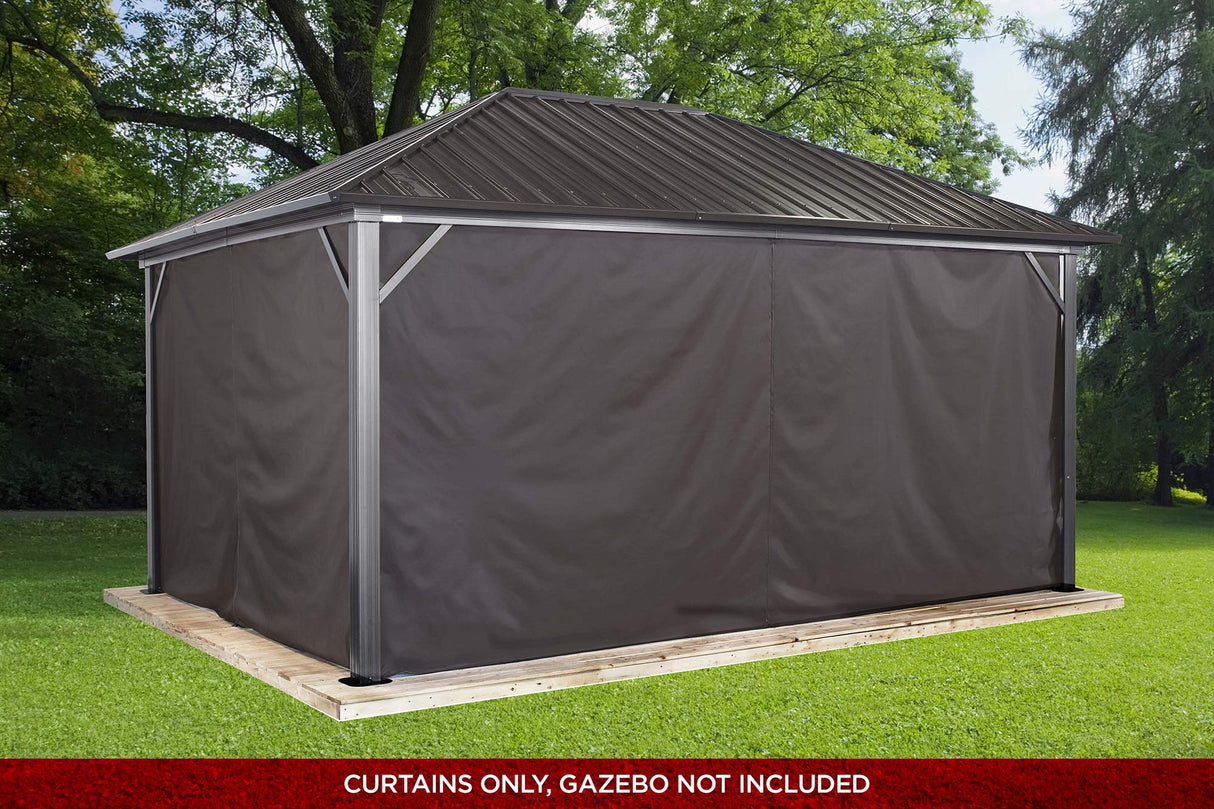 Sojag Accessories Set of 4 12' x 16' Curtains for Genova Outdoor Gazebo - Brown Sojag
