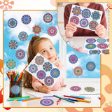 Saillong 36 Pcs Mandala Diamond Painting Sticker 5d DIY Diamond Sticker Mandala Painting Creative Decals Resin Rhinestone Gem Art Kits for Refrigerator Boho Home Crafts Adults Gift Decor Saillong