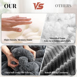 Jocisland 67 inch Chaise Lounge, No-Assembly Sofa Chaise with Throw Pillows and Armrests, Faux Fur Sleeper Sofa for Living Room, Apartments, Gray Jocisland