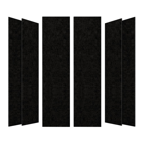 Olanglab Acoustic Wall Panels 6 Pack, 48 x 12 per Acoustic Panels Sound Absorbing, Decorative Sound Panels for Home Studio and Office, Plain Black Olanglab