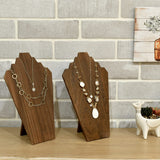 Ikee Design 2 Pcs Lightweight Wooden Necklace Display Bust Easel Jewelry Display for Shows, Necklace Stand, Brown Color, 8.3 W x 4.3 D x 13 H in Ikee Design