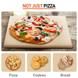 Arcedo Pizza Stone for Oven and Grill 15 x 12 Inch, Rectangular Baking Stone for Bread, Heavy Duty Ceramic Pizza Pan, Thermal Shock Resistant Safe for Bread, Pies and More Arcedo