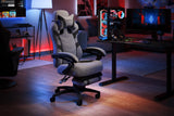RESPAWN 110 Pro Gaming Chair - Gaming Chair with Footrest, Reclining Gaming Chair, Video Gaming Computer Desk Chair, Adjustable Desk Chair, Gaming Chairs for Adults with Headrest Pillow - Grey Fabric RESPAWN