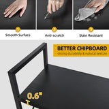 DWVO 5 Tier Bookshelf, Black Bookcase Storage Organizer, Modern Book Shelf Storage Rack Shelves for Bedroom, Living Room, Home Office, Black