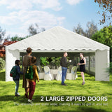 Outsunny 20' x 40' Heavy Duty Party Tent, Galvanized Outdoor Canopy Tent Large Event Shelter with Removable Sidewalls, 12 Windows and 2 Doors, Tents for Parties, Wedding, Events, BBQ Grill, White Outsunny