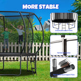 Kiivakii Trampoline 12FT 14FT, Outdoor Trampolines for Kids and Adults, Recreational Trampoline with Enclosure Net & Ladder, Round Trampolines for Backyard, ASTM Approved Kiivakii