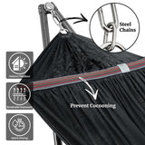 Tranquillo Hammock Stand 600 lbs Capacity, Instant 20s Foldable, 3-Year Warranty Hammock with Stand, 2 Person Camping Revolutionary Portable No Screws, Premium Hammocks, Black Tranquillo