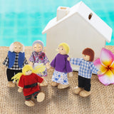 Jzszera Wooden Doll House Family of 8 Little Figures, Cute Dollhouse People for Girls Toddlers Jzszera