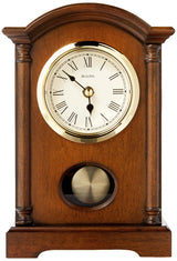 Bulova Dalton Chiming Pendulum Table Clock - Walnut Finish - Gold-Tone Accents Bulova