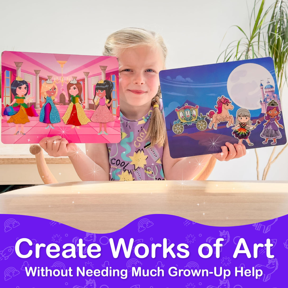 Craftikit ® Award-Winning Unicorn and Princess Foil Art & Rainbow Scratch Art for Kids- 2-in-1 Arts and Crafts Kit for Kids Ages 4-10 - Unicorn Crafts for Girls Ages 4, 5, 6, 7, 8, 9, 10 Craftikit