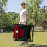 Colegence Oversized Padded Zero Gravity Lounge Chair, Foldable Patio Anti Gravity Reclining Chairs Folding Lawn Recliner with Cup Holder for Yard, Camping, Outdoor, Support 350 LBS, Burgundy Colegence