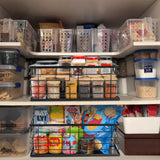 TOPZEA Black Metal Food Storage Basket for Pantry Organization, Large Steel Wire Farmhouse Basket Organizer Bin with Handles for Organizing Bathroom, Kitchen, Shelf, Cabinet, 16"x 12.5"x 6" TOPZEA