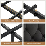 iPormis King Bed Frame with 2 Storage Drawers, Linen Upholstered Headboard Platform Bed with Charging Station, No Box Spring Needed, Metal Slats Support, Noise-Free, Easy Assembly, Black iPormis