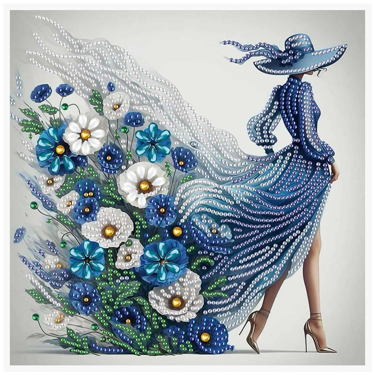 Diamond Art Painting Kit, Pretty Dress Fashion Ladies 5D DIY Special Shape Mosaic Crafts for Beginners and Adults, can be gifted to family and friends, great for decorating home and office walls Tontut