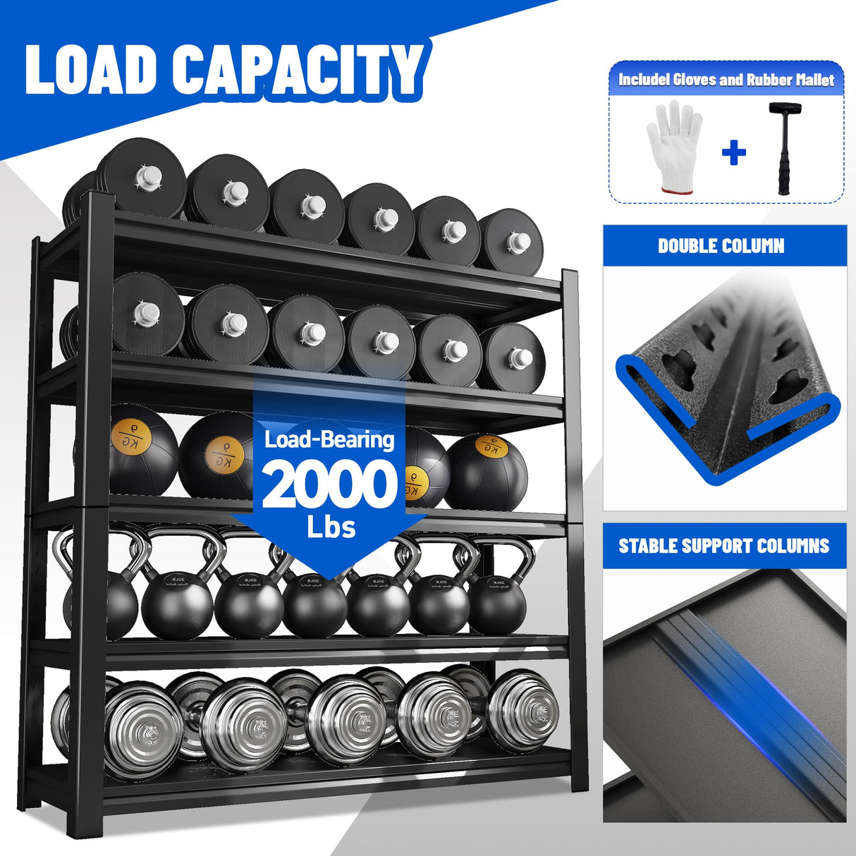 AOJUFEO Garage Shelving Heavy Duty 5 Tier Adjustable Metal Storage Shelf Industrial Rack Easy Assembly for Basement, Warehouse, Garage Storage Organization 16" D x 36" W x 72" H AOJUFEO