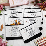 Inbagi 20 Pieces Blank Cosmetic Bags Canvas 9 x 6.9 Inch Sublimation Makeup Bags Bulk with Zipper Blank DIY Toiletry Pouch Canvas Travel Bag for Teachers Students School Travel Pen Pencil Storage Inbagi