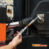THINKWORK Grease Gun Coupler Set, Double Handle Extra Reach Strong Lock on Greases Gun Couplers with 90°Grease Coupler Adaptor, 12000 PSI Compatible with All Grease Guns 1/8" NPT Grease Gun Fitting THINKWORK