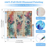 Rekxtmo DIY Butterfly Diamond Art Kits for Adults, 5D Diamond Painting for Beginners, Music Diamond Dot, Gem Painting Kit, Small Dimond Art Paintings Kit, Crafts for Adults, Home Wall Decor 14x14inch Rekxtmo